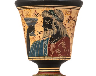 Pythagoras Cup of Justice Pythagorean Fair Mug Ancient Greek God Dionysus Hand Painted Ceramic