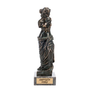 Aphrodite Zeus Daughter Greek Goddess Bronze Statue with Marble Base 10.2 Inches (26cm)