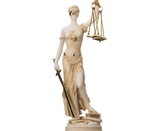 Greek goddess themis statue gold colour blind lady justice sculpture lawyer gift