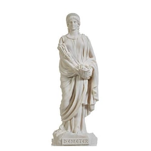 Demeter goddess of the harvest and agriculture alabaster statue 8.6 inch