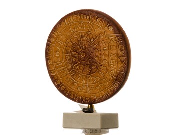 ミノア文明 円盤 レプリカ オブジェ ファイストス紋章 アンティーク風