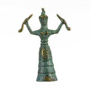 Minoan snake serpent goddess of crete ariadne knossos handmade (13cm 5.12&quot;)