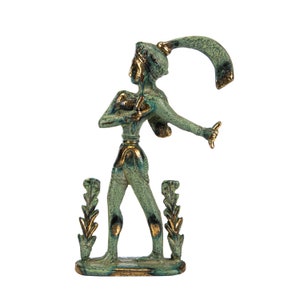 Minoan Prince of Lillies Solid Bronze Figurine 6.10 Inches Crete New Handmade