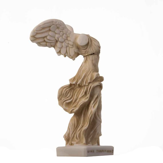 翼のあるニケ サモトラケの勝利の女神像 ゴールドトーン アラバスター