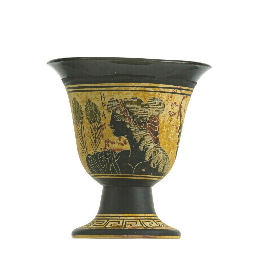 thumbnail image 2 of Pythagoras Cup Of Justice - Hand Painted Ceramic Greek Trick Mug, 4.3" Tall 2 of 14