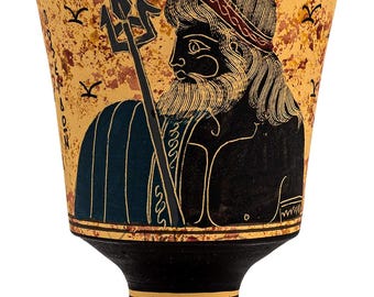 Pythagoras Cup of Justice Pythagorean Fair Mug Ancient Greek God Poseidon Hand Painted Ceramic
