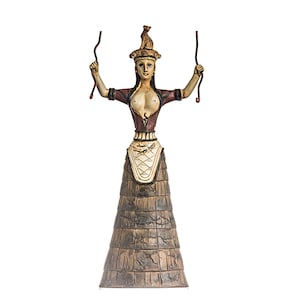 Réplica de la diosa serpiente minoica del siglo XVI, estatua de la sacerdotisa curandera cretense, 11,8&quot; 30 cm
