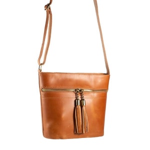 Sac à bandoulière en cuir design fait main naturel beige beige brun noir crossbody sacoche vintage selle sac à main sac à main pompon fermeture éclair