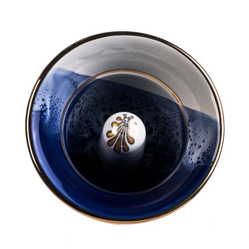 Pythagoras Cup of Justice Hermes Erato Pythagorean Fair Mug Ancient Greece Blue Cobalt Usable image 5