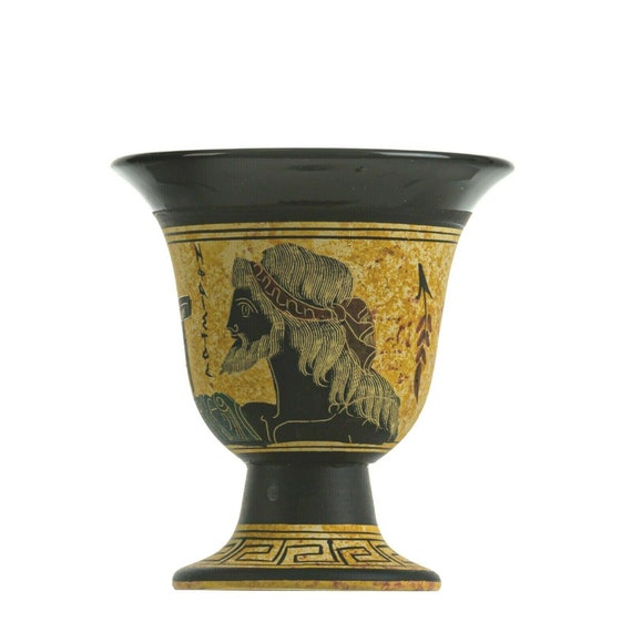 thumbnail image 2 of Pythagoras Cup Of Justice - Hand Painted Ceramic Greek Trick Mug, 4.3" Tall 2 of 14