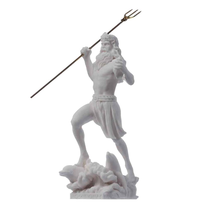 Poseidon Greek God of the Sea With Trident Statue Figurine - Etsy