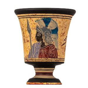 Pythagoras Cup of Justice Pythagorean Fair Mug Ancient Greek Goddess Athena Hand Painted Ceramic