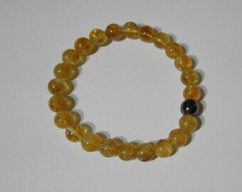 Citrine Crystal Beaded Bracelet (3946)