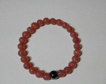 Rhodochrosite Crystal Beaded Bracelet (4242)