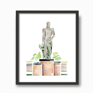 MSU Spartan Statue Watercolor Print