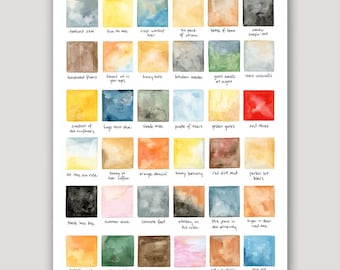Song Lyrics Watercolor Palette | Pink Skies | Singer Songwriter | Folk | Country | Art Inspired by Lyrics