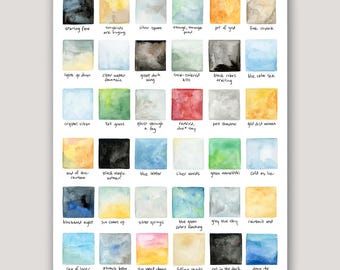 Song Lyrics Watercolor Swatches | Silver Springs | Singer Songwriter | Folk Music | Art Inspired by Lyrics