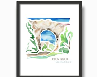 Arch Rock (Mackinac Island) Watercolor Print