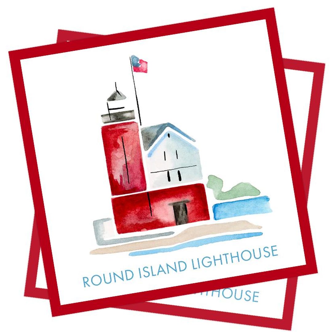 Round Lighthouse Sticker Sticker: Round Island Lighthouse, Mackinac Island - Etsy