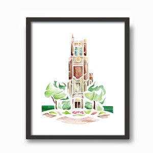 MSU Beaumont Tower (East Lansing) Watercolor Print