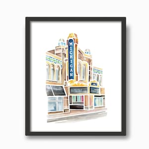 Michigan Theater (Ann Arbor) Watercolor Print