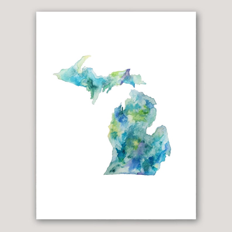 Michigan Watercolor Print image 3