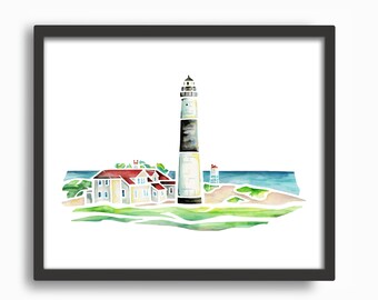 Big Point Sable (Ludington, MI) Watercolor Print