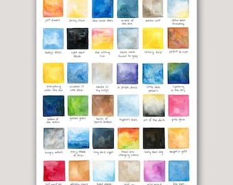 Song Lyrics Watercolor Swatches | Rivers + Roads | Singer Songwriter | Indie Folk | Art Inspired by Lyrics