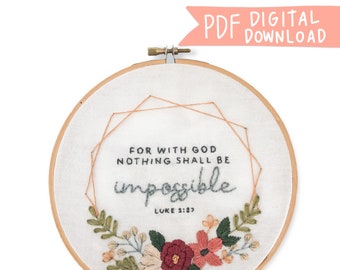 Bible Verse Hand Embroidery Pattern PDF Digital Download - Etsy