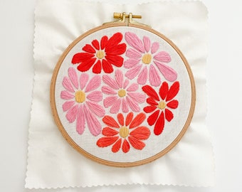 Flower Power Hand Embroidery Pattern, Digital PDF Pattern, Floral Embroidery Pattern