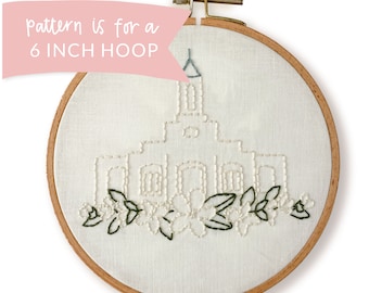 Moses Lake Washington LDS Temple Embroidery Pattern - Digital PDF Pattern, Church of Jesus Christ Temple Embroidery, Christian Embroidery
