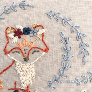 Penny the Fox Hand Embroidery Pattern Digital PDF Pattern - Etsy