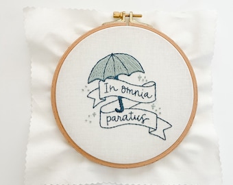 In Omnia Paratus Hand Embroidery Pattern, Digital Embroidery PDF, Gilmore Girls Embroidery Pattern