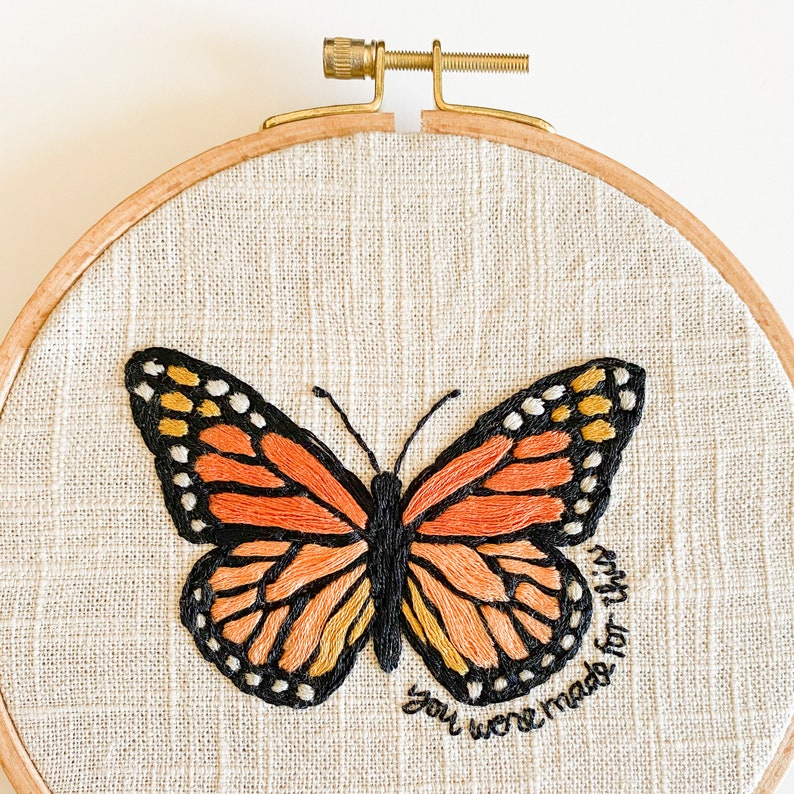 Made for This Butterfly Hand Embroidery Pattern Digital PDF | Etsy