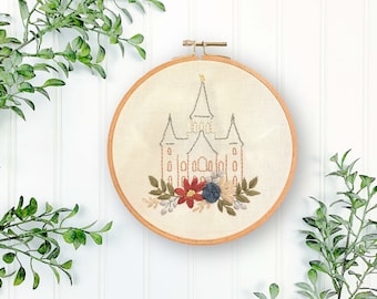 Provo City Center Utah LDS Temple Hand Embroidery Pattern, Digital Pattern, Church of Jesus Christ Temple Embroidery, Christian Embroidery