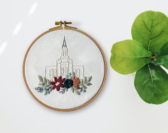 Orem Utah LDS Temple Hand Embroidery Pattern - Digital PDF Pattern, Church of Jesus Christ Temple Embroidery, Christian Embroidery Pattern