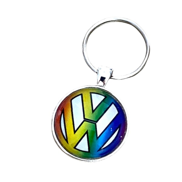 Porte clés avec cabochon Volkswagen VW