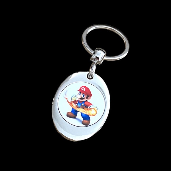 Un porte clés porte jetons caddie Mario