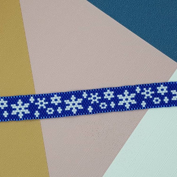 Bracelet en perles de miyuki flocons de neige.