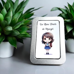 Boîte à bons points école personnalisable fille avec sac d'école