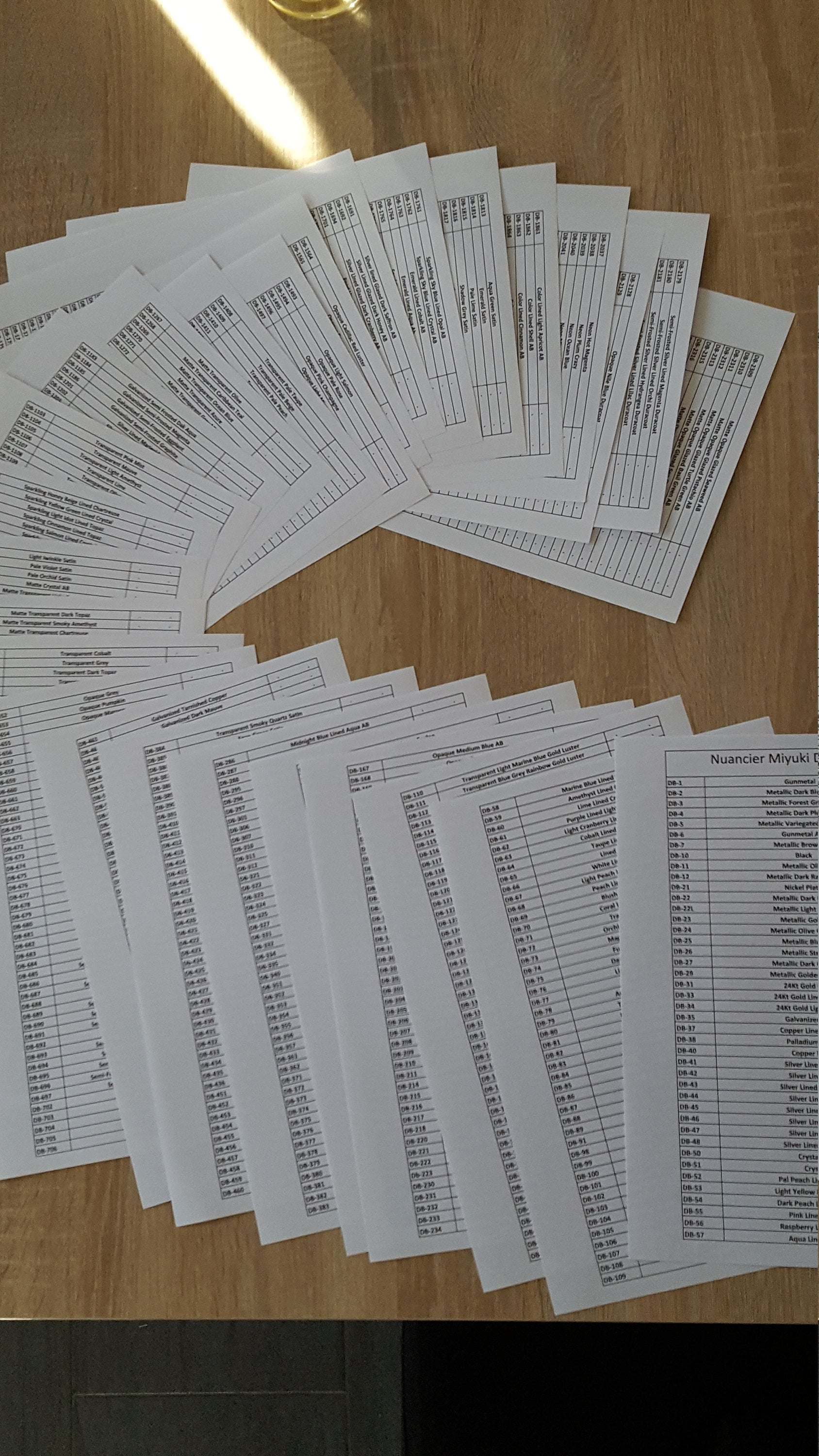 Miyuki Delica 11/0 Color Chart to Print and Complete, Weaving