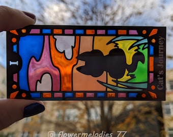 Original Cat's Journey series stained glass style bookmark - Chapter I