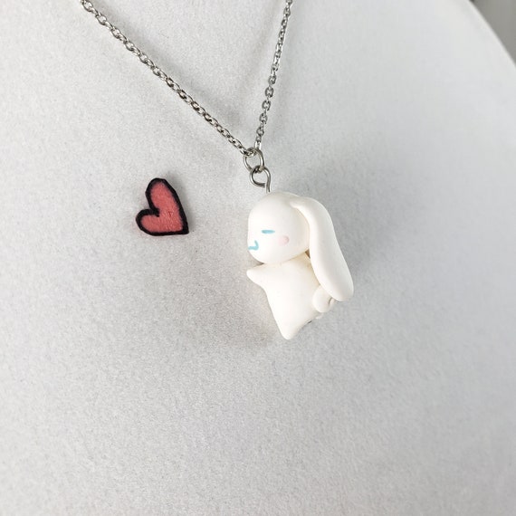 Cinnamoroll White Bunny Polymer Clay Necklace with Stainless | Etsy