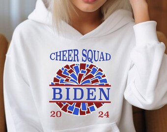 Biden 2024 Cheer Squad Hoodie Various Colors, Biden Rally Hoodie, Vote Biden Hoodie, Democrat Hoodie, Election Campaign Volunteer Gift,