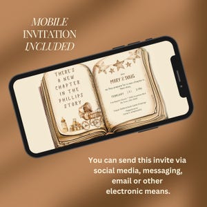 Literary Theme Shower Collection Vintage Storybook Design Digital Template Bundle Complete Invitation Package Thank You Cards Diaper Raffle Insert Book Request Cards Beautiful Sepia Style Elements Premium Quality Collection
