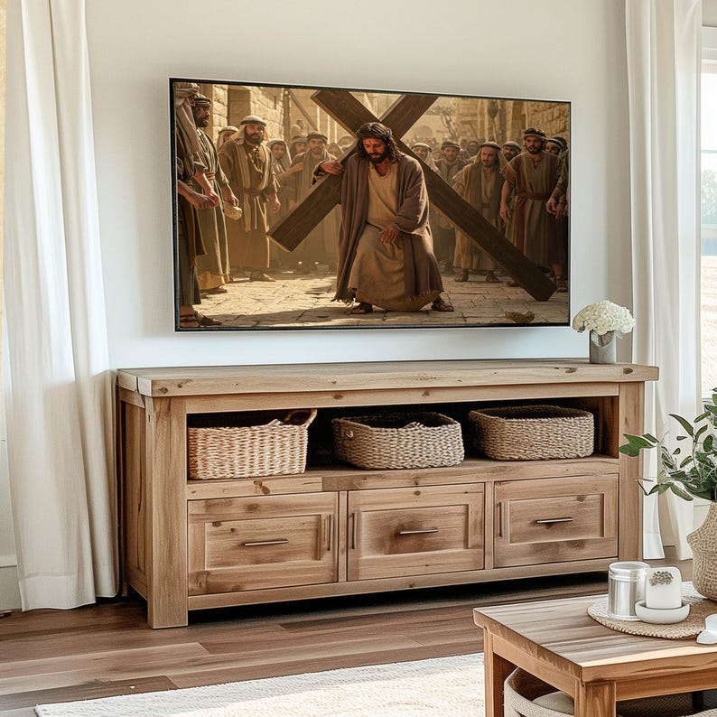 Digital Frame TV Jesus Theme Artwork Wall Display Religious Home Prayer ...