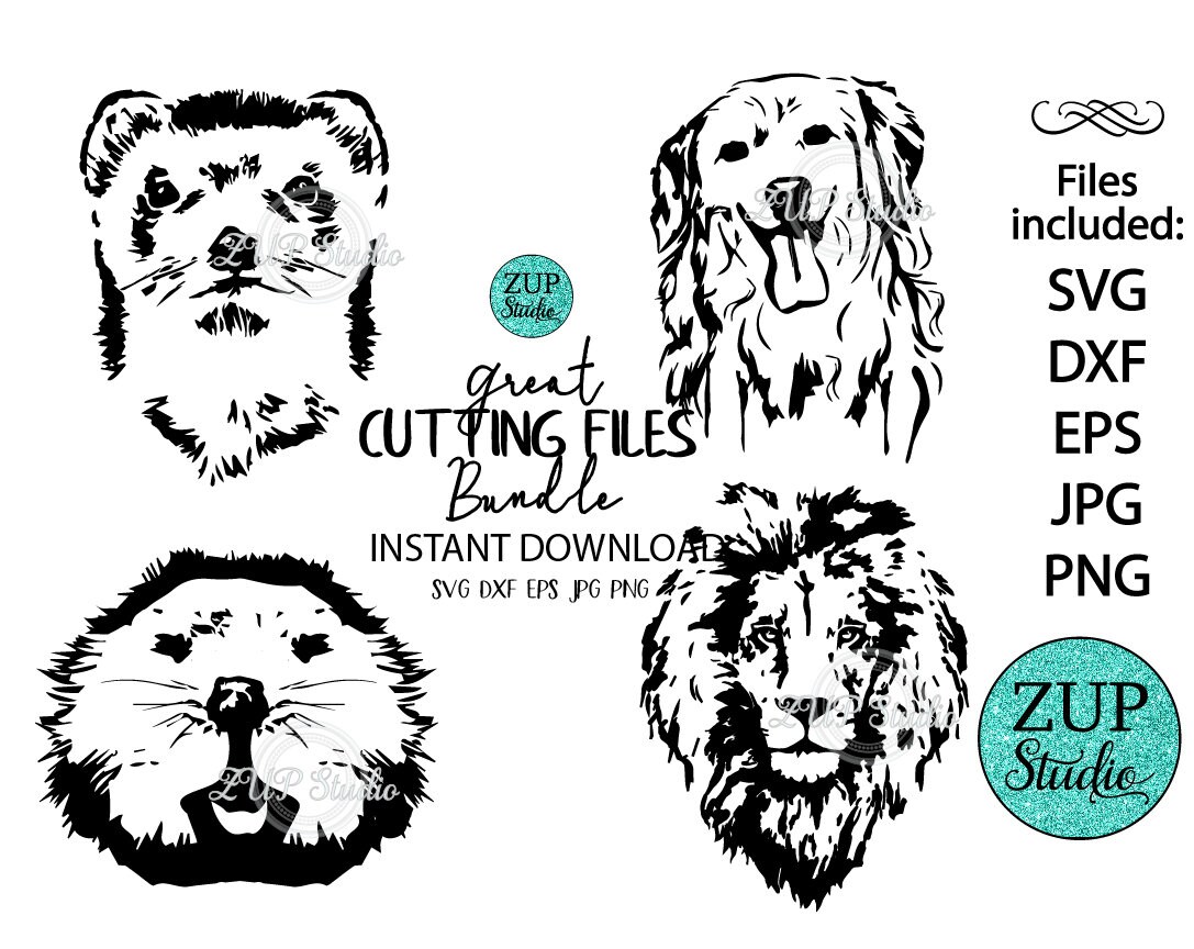 Golden Retriever Beaver Otter Lion Face Digital Cutting Files - Etsy