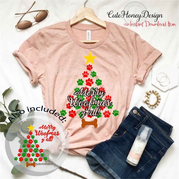Christmas Paw Tree Decoration Digital Cutting Files Clipart Etsy