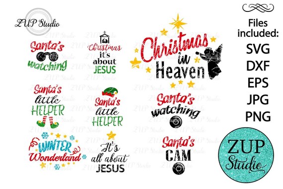Download Free Grunge Christmas Sayings Digital Cutting Files Clip Art Svg Etsy SVG DXF Cut File