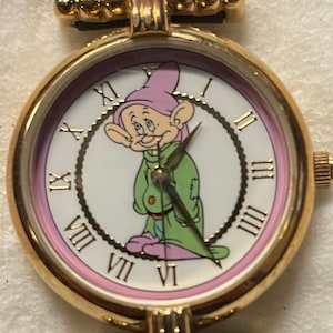 Snow White&#39;s Dopey-Armbanduhr aus den 1990er-Jahren – funktionstüchtiger Zustand